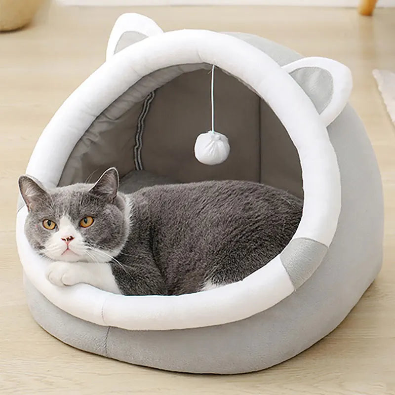 Cama de Orelhinhas com Brinquedo para Gatos e Cachorros