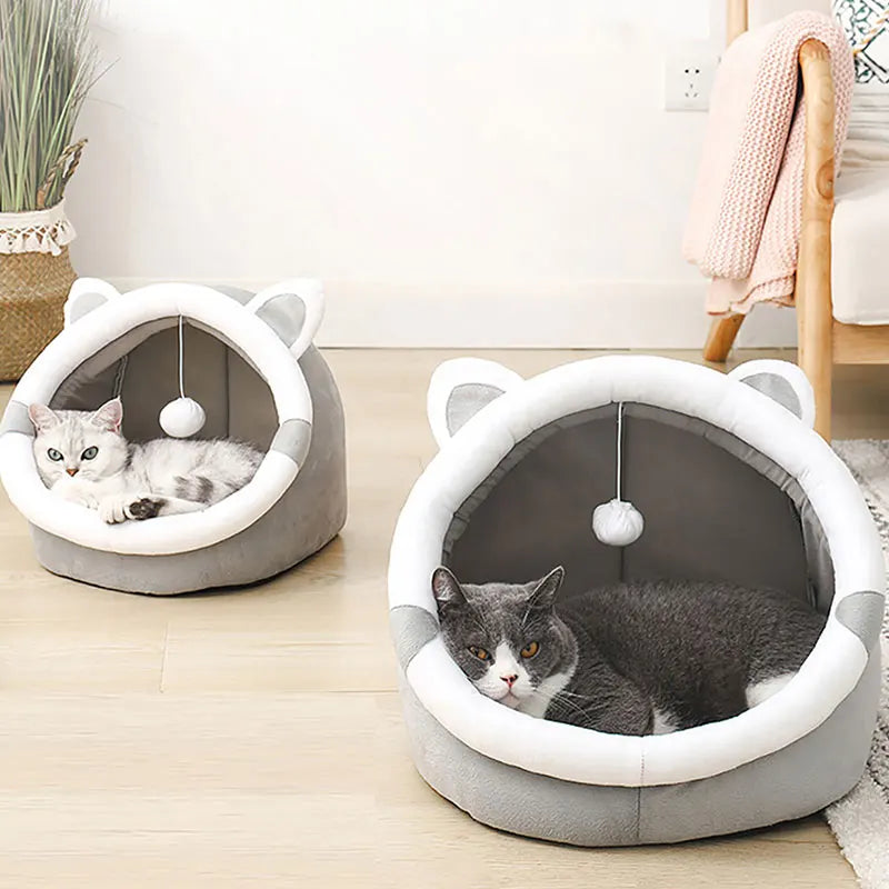 Cama de Orelhinhas com Brinquedo para Gatos e Cachorros